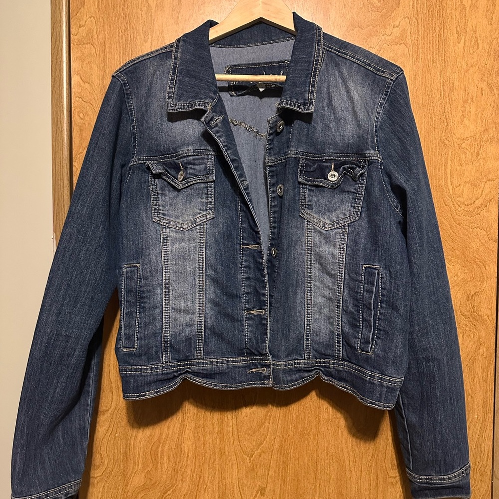 Maurice’s Cropped Denim Jacket | Size 1X | Classic Blue